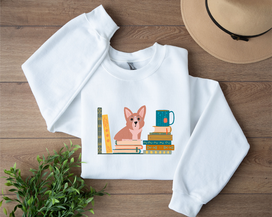 Jersey "Corgi entre Libros" – Comodidad y ternura para amantes de la lectura